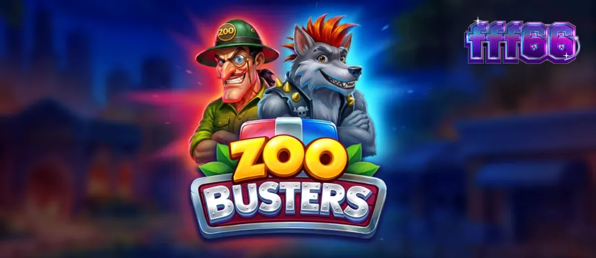 Tampilan visual slot Zoo Busters dengan karakter hewan punk